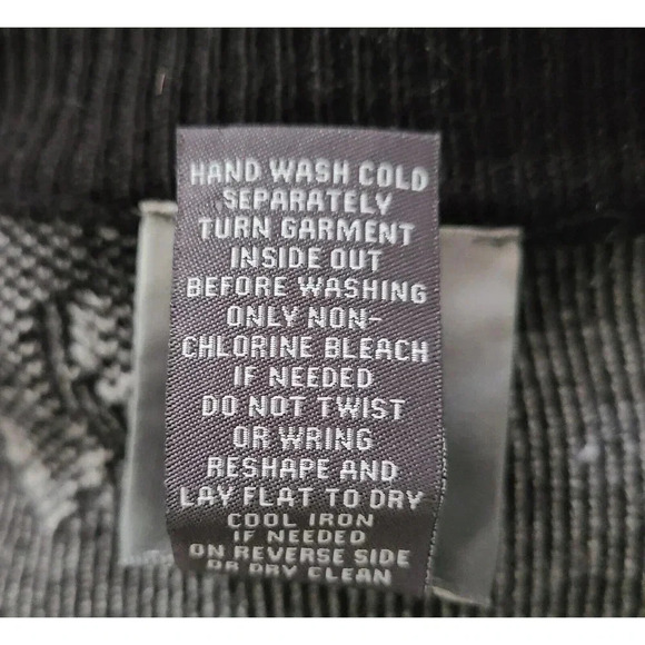 WOMAN'S MAGASCHONI FLORAL WOOL BLEND SWEATER BLACK/GRAY LOOSE FIT SIZE LARGE - Picture 7 of 7